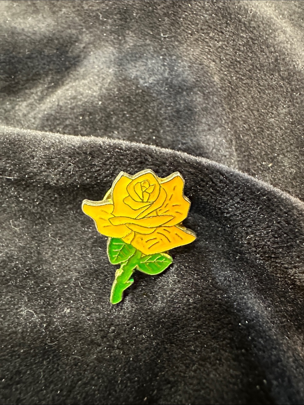 Yellow Rose Enamel Pin - Floral Lapel Pin
